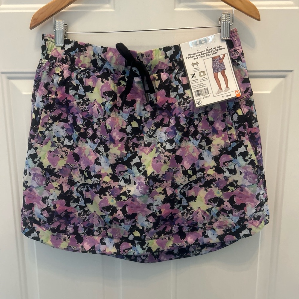RBX Intense Brush Skort with Side Pockets- Medium NWT- 4 Way Stretch